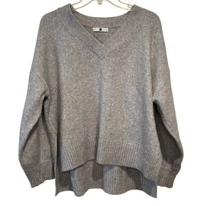 Fifty Percent V-Neck Oversized Hi-Low Knit‎ Sweater Wool Blend Soft S